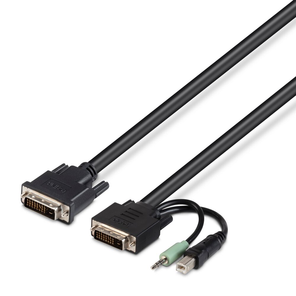 TAA 2 DVI/USB/AUD SKVM CBL, DVI-D M/M; USB A/B, 10', Noir, hi-res